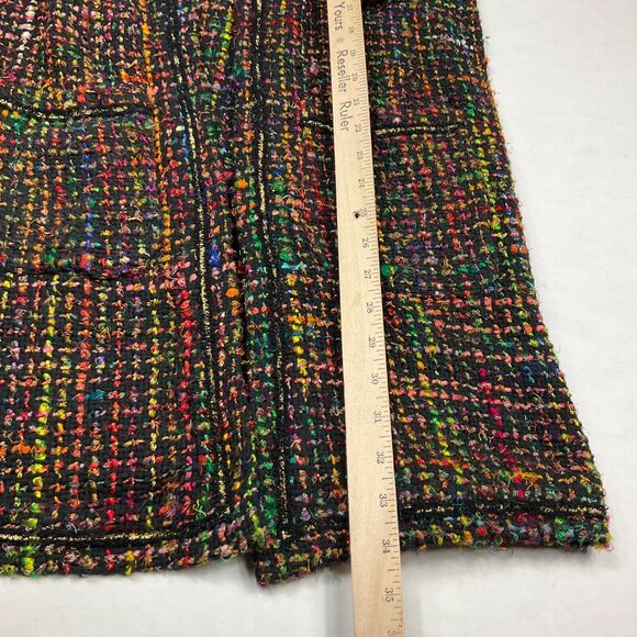 Anthropologie Ett Twa  Berwyn Tweed Jacket Colorful Open Front 3/4 Sleeve XS NEW - Picture 7 of 13